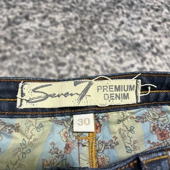 Seven7 Jeans Womens 30x34 Blue Low Rise Bootcut Flare Western Hippie Y2K - Picture 6 of 16